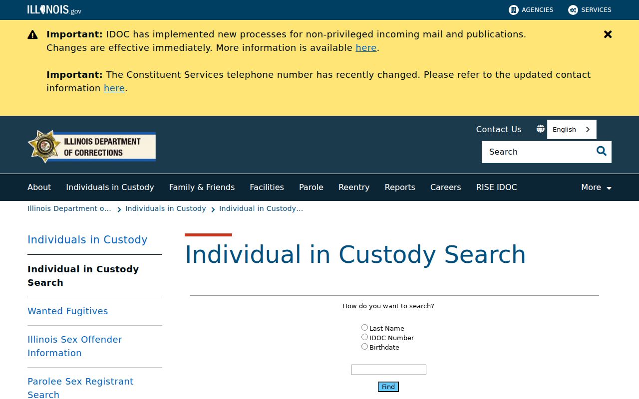 Will County criminal history Illinois prison locator